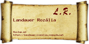 Landauer Rozália névjegykártya